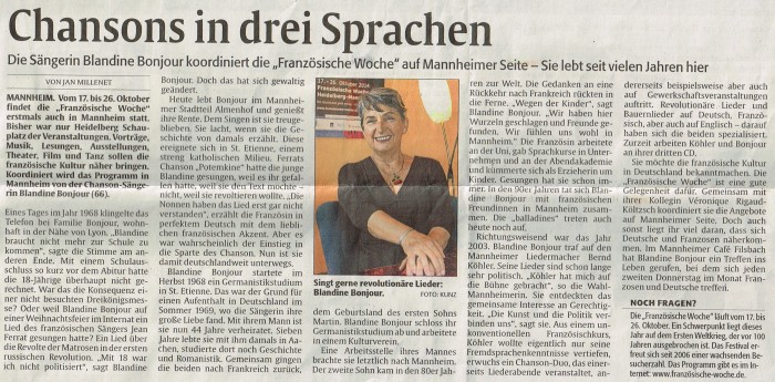 Chansons in drei Sprachen
